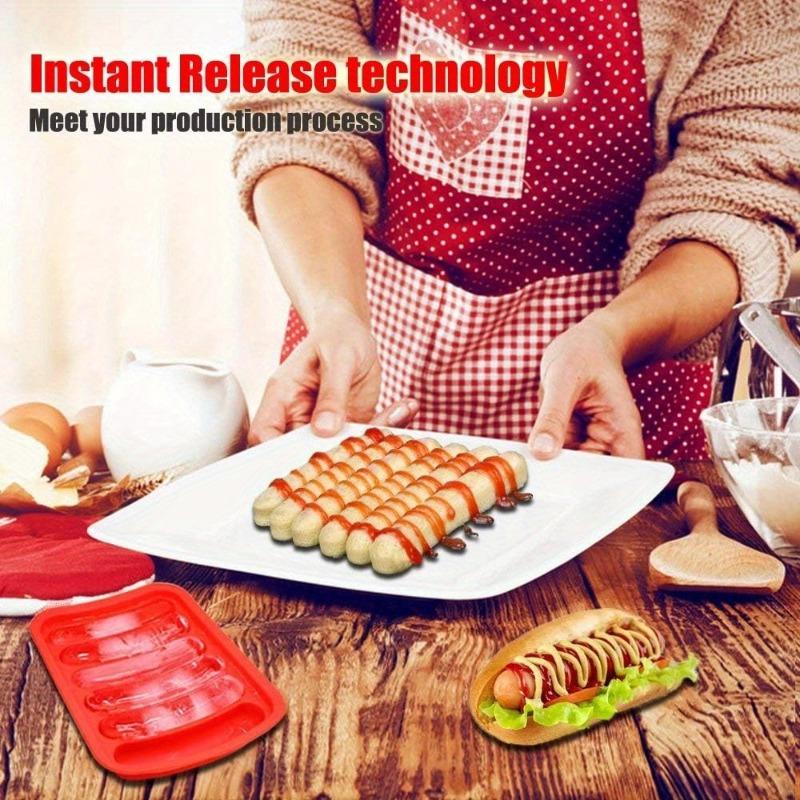 Силиконовая форма для сосисок DIY Домашние формы для хот-догов и бургеров Антипригарная Безопасная для духовки/микроволновки Многоразовые аксессуары для выпечки тортов и пирогов