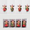 Christmas Resin Pendant Creative Dog  Hanging Decor Santa Claus Ornament High Quality Elk Tree Decoration For Tree Decoration