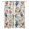 Цветы Птицы Акварель Листья Плотные Шторы Для Гостиной Спальни Оконные Шторы Жалюзи Портьеры