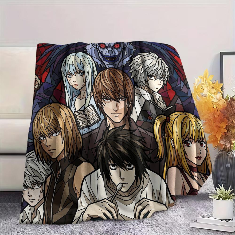 Death Note Print Flannel Blanket, Ultra Soft High Quality All Seasons Warm Throw, Home Decor Cozy Blanket, Perfect Christmas Gift