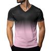 Мужская модная футболка с коротким рукавом и V-образным вырезом