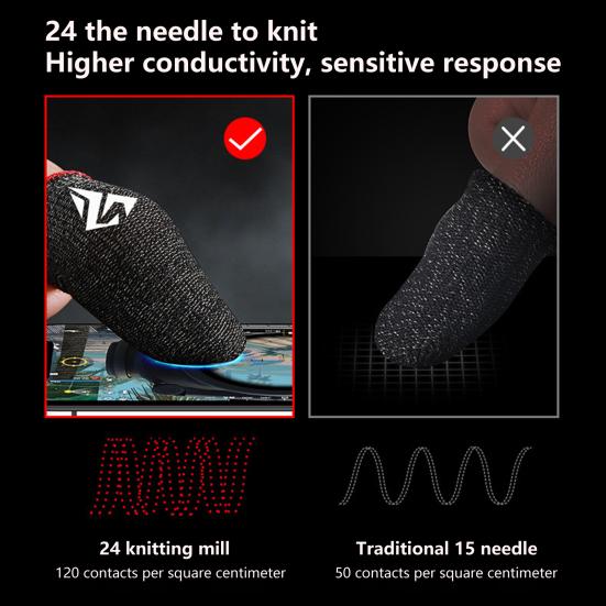 XIMUDED Gaming Finger Sleeves Anti-slip Sweatproof Ultra-thin Touch Screen Gloves Fingertip Cover for Mobile Game