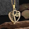 Европейское и американское циркониевое золотое ожерелье с подвеской в форме сердца с бриллиантовой отделкой