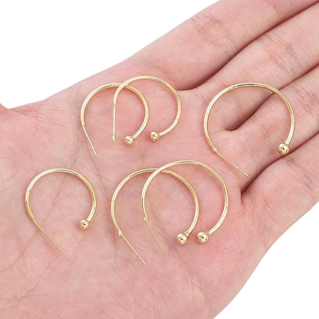 Медные полукруглые серьги с имитацией обожженной иглы C-образной формы для изготовления ювелирных изделий своими руками, аксессуары для рукоделия