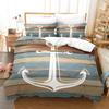 Anchor Pattern Duvet Cover Pillowcase 3pcs Digital Printing Comforter Set Soft Comfortable Breathable Bedding Set