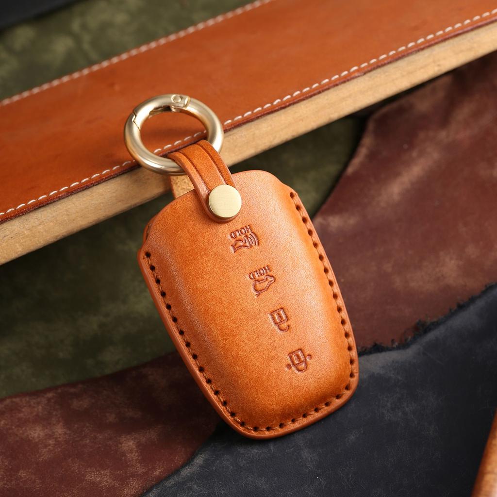 Подходит для современного чехла для ключа автомобиля IX45, высококачественный кожаный защитный чехол для ключа ручной работы, автотовары