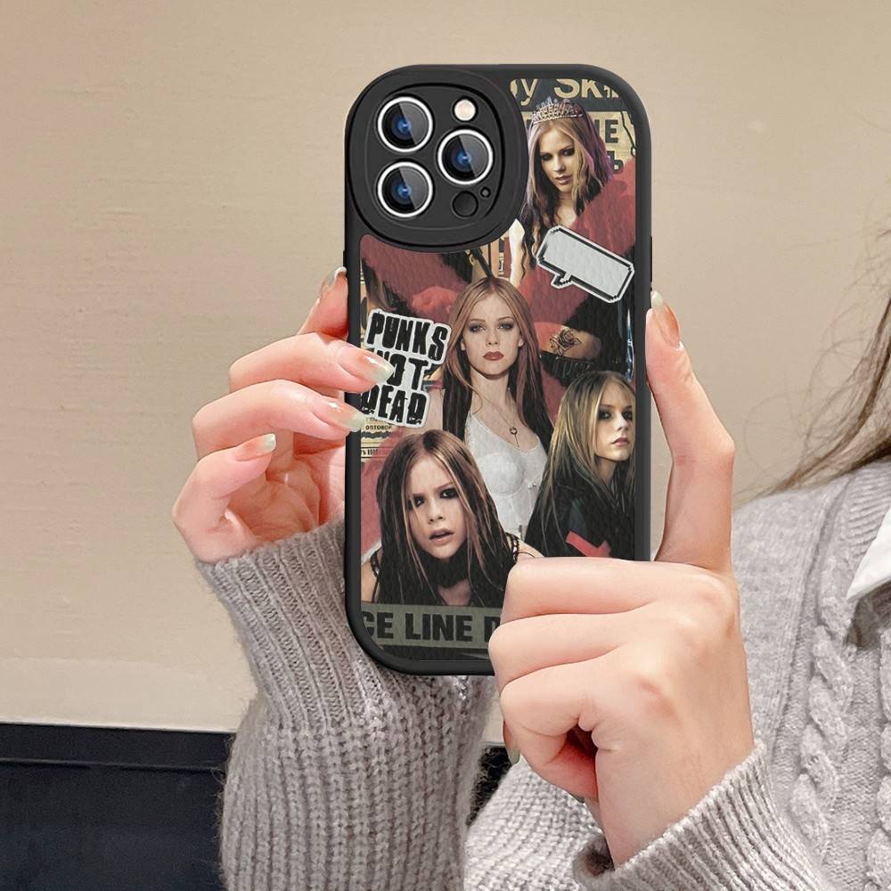 Кожаный чехол для телефона Avril Ramona Lavigne для iPhone 16 15 14 13 12 11 Pro Max Plus Ударопрочный чехол