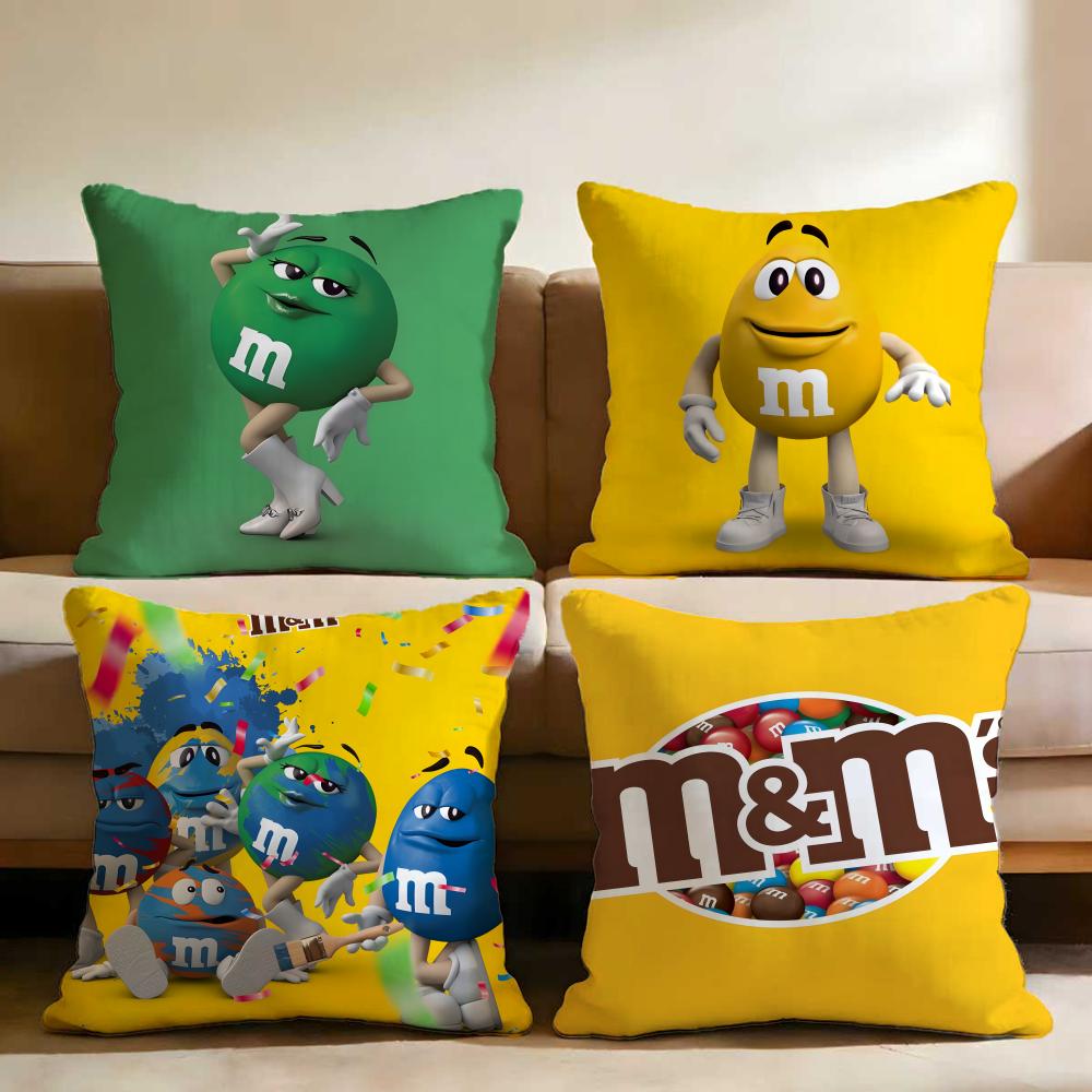 Мультяшная наволочка M-M&M's для дома и автомобиля, многоцелевая наволочка для подушки - Двусторонняя, мягкая и прочная для ежедневного использования