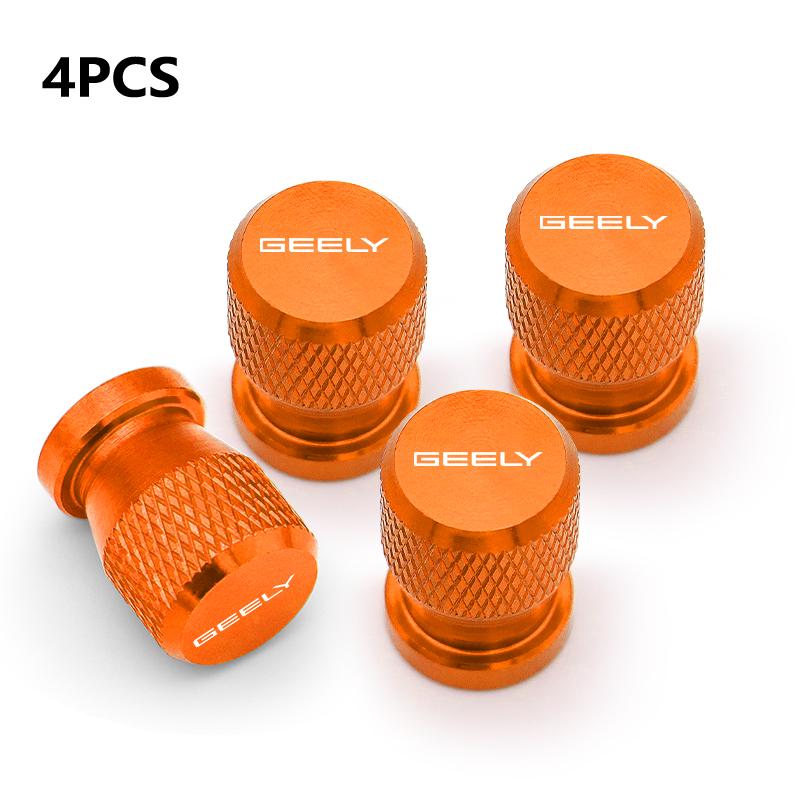 4Pcs Car Wheel Tire Valve Caps Tyre Stem Covers Airdust Waterproof For GEELY coolray Starray emgrand emgrand tugella Car Decor