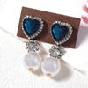 ZA personalized retro fashion light luxury glass rhinestone imitation pearl women's earrings party banquet exquisite and unique style