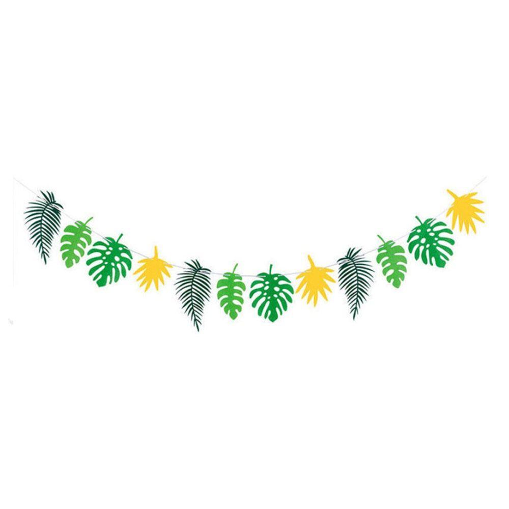Cartoon Pineapple Turtle Leaves Banners Handmade Hawaii Party Banner Creative Leaf Flag  Birthday