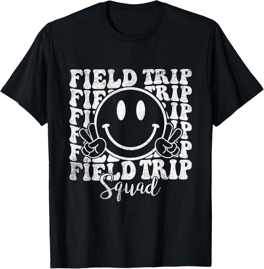 Field Trip Squad Smiley Peace Sign T-shirt