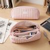 Stationery Organizer for Office Shell Shape Pencil Pouch, Large Capacity Durable Polyester Organizer, Compact Travel Storage Multilayer Partition Bag