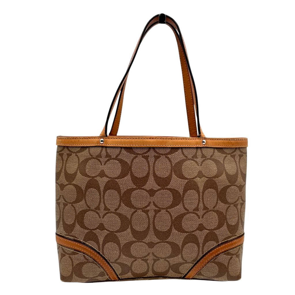 Used COACH Handbags / Mini Tote Bags Heritage Signature Heritage Top Handle Mini ToteHandbag Brown PVC/leather Women