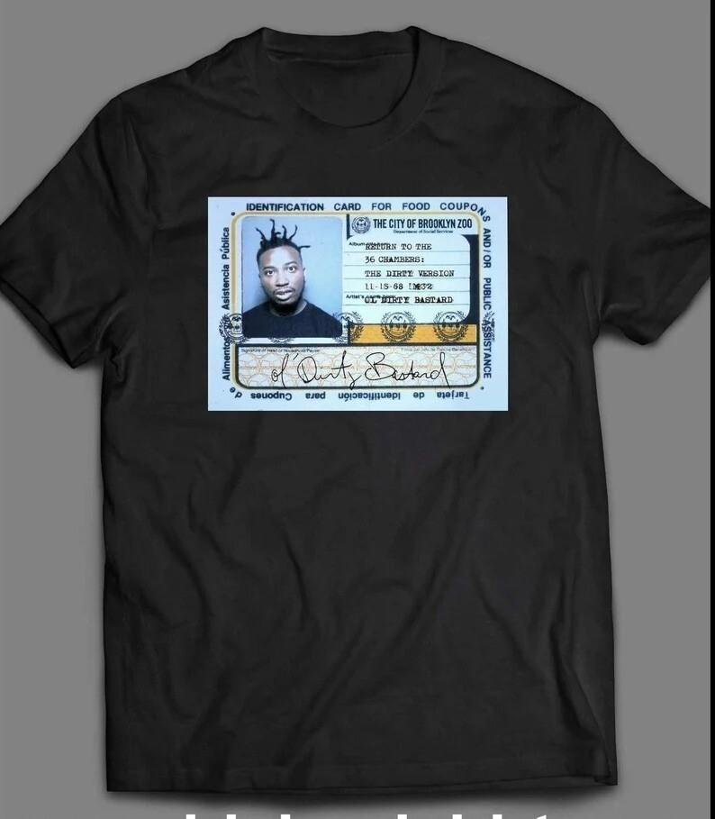 Ol Dirty Bastard Карточка на продовольственные талоны Унисекс Черная Футболка S-5XL Q8734