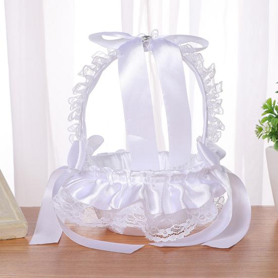 Декоративная корзина с цветами Привлекательная романтическая свадебная корзина с цветами для девочек Свадебные принадлежности