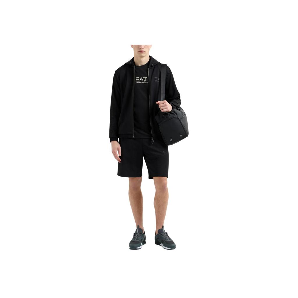 Emporio Armani Мужская футболка EA7 с принтом золотого логотипа, однотонная, с круглым вырезом, коротким рукавом, топ черный 7M000301-AF13739-UC001