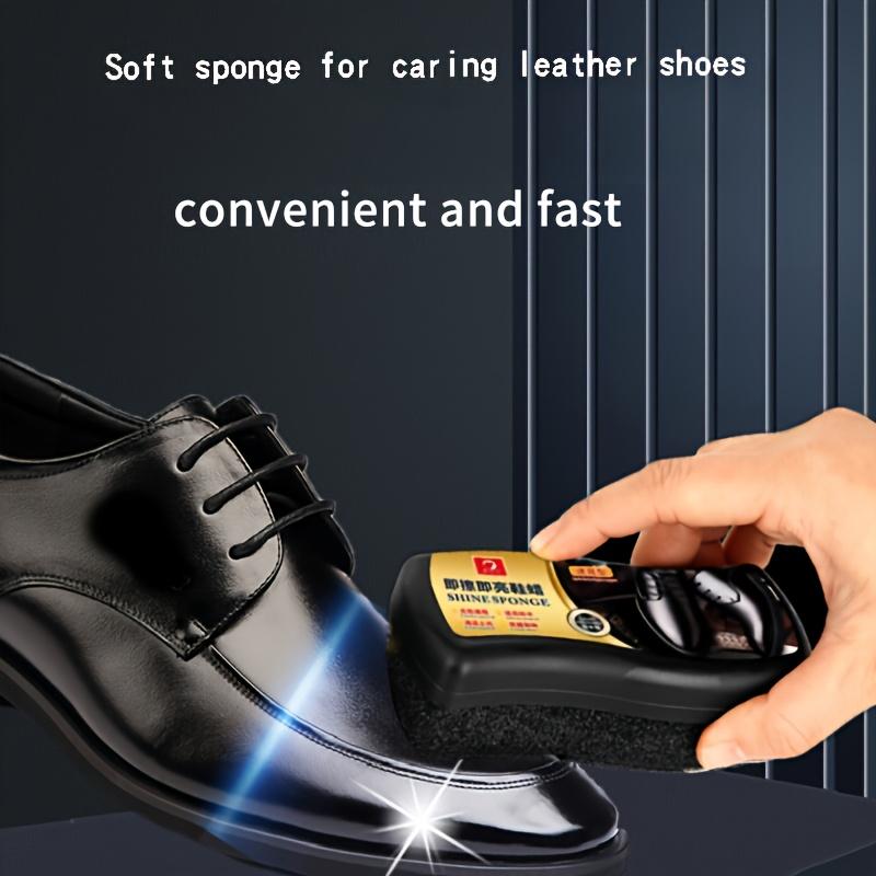 Quick Shine Sponge Shoe Cleaner - Portable Colorless Leather Care Sponge Shoe Polish Brush - Suitable for Leather Clothing,Shoes