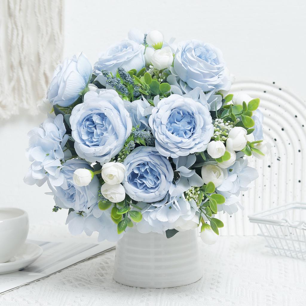 Beautiful Peony Artificial Flowers High Quality Hydrangeas Silk Bride Bouquet Wedding Home Room Festival Gift Table Decoration