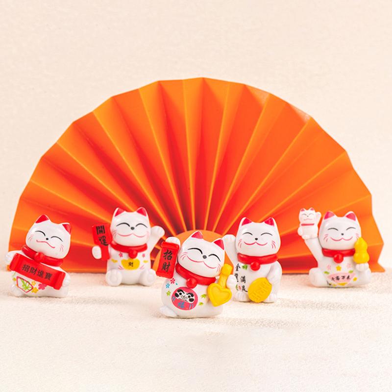 Мини Lucky Cat Украшение для дома Kawaii Lucky Cat Maneki Neko Украшения Креативная игрушка для скульптуры Статуя Декор
