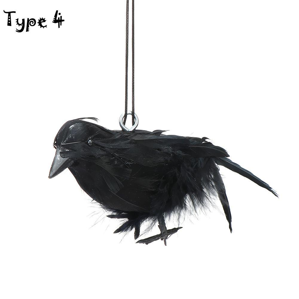 Model Party Event Supplies Artificial Crows Halloween Ornament Lifelike Black Bird Feathered Raven