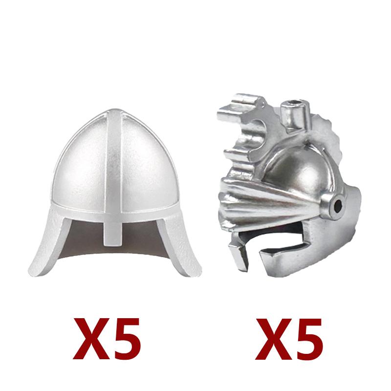 Конструктор MOC Средневековый Рыцарь Римский Солдат Аксессуар Шлем Головной убор Огненное Перо Щит Черный Орел Королевский плащ Кирпичная Игрушка