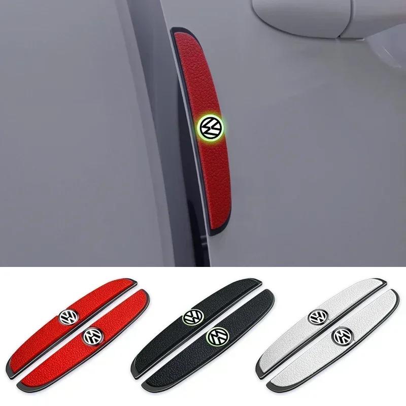 4pcs Rubber Bumper Strip Car Door Anti-Collision Emblem Sticker For VW GTI Polo Golf Passat Tiguan Arteon Touareg Taigo Caddy