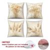 4Pcs/Set Pampas Grass Pillow Covers, Boho Botanical Cushion Cases, Polyester/Linen, Machine Washable Minimalist Farmhouse Decor