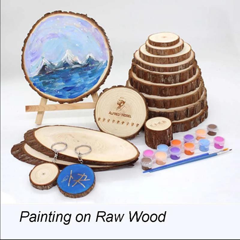 3-16 см толщиной натуральной сосны круглые необработанные деревянные срезы круги с корой дерева бревна диски DIY поделки свадьба вечеринка живопись 1-10 шт