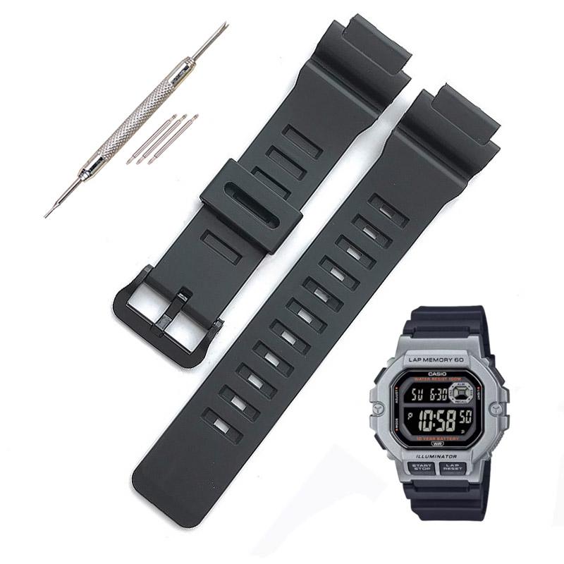 WS-1400 Силиконовый браслет для часов Casio WS-1400H WS-1300 WS-2100 AE-1500 Ремешок для часов MW610 MWD110 Смола Каучук Водонепроницаемый ремешок