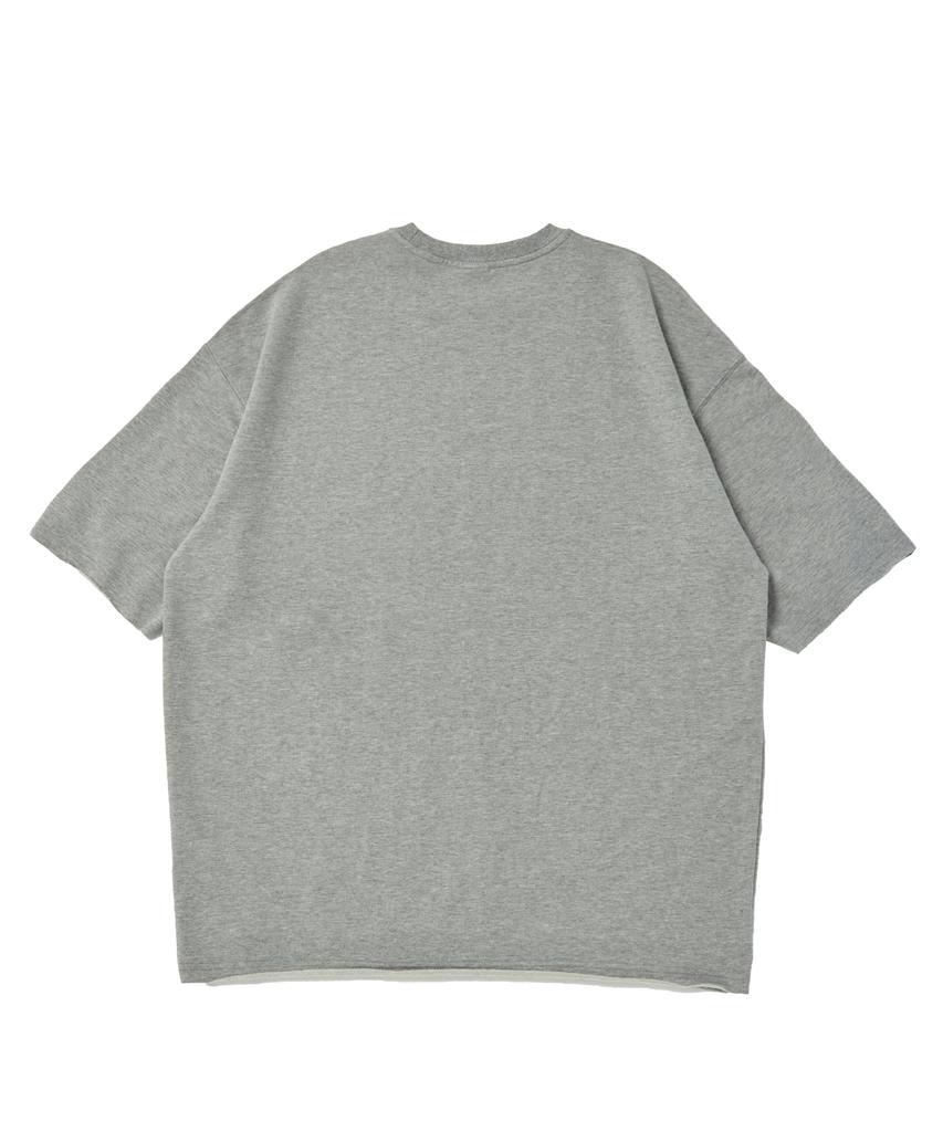 A NOTHING Reversal Cut Sweat 1/2 Tee (Gray)