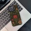 William Morris Для Черного Конфетного Матового Чехла iPhone 17,16,15,14,13,12,11,Pro,MAX,Plus