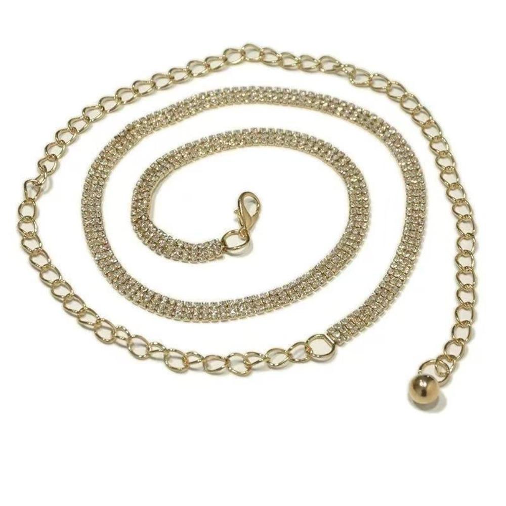 Длинный поясной ремень, блестящий пояс, элегантная цепочка на талию для женского платья, пальто