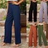 Women's Spring Summer Solid Color Loose Elastic Waist Casual Wide Leg Pants