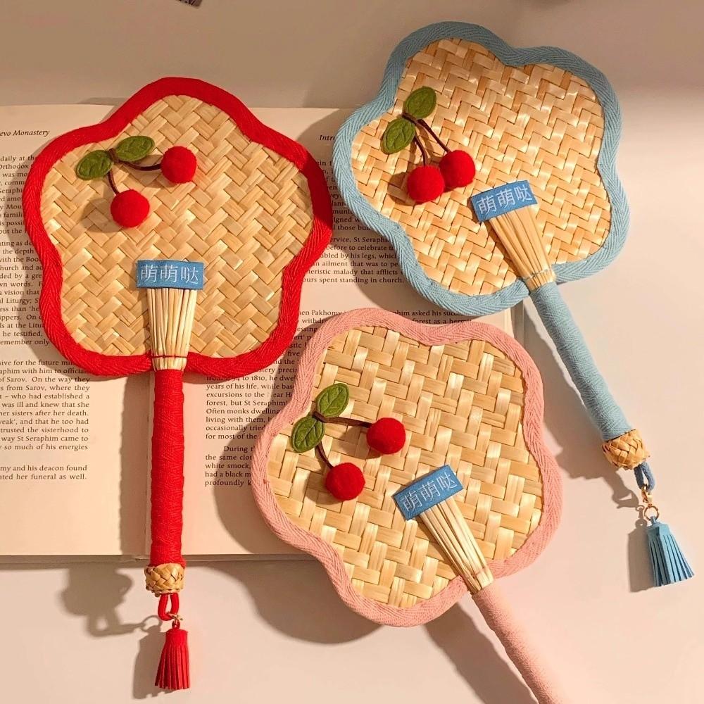 Vintage Portable Fan Flower Shaped Cooling Fan Creative Straw Fan  Home Decor