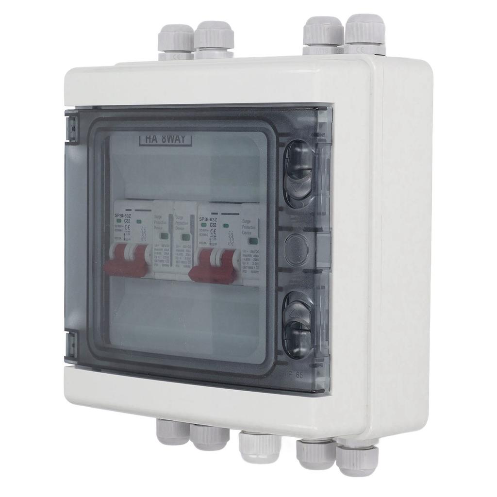 Солнечный разъединитель DC500V 2 в 2 выхода Защита от перенапряжения PV Распределительная коробка IP65 Водонепроницаемая 32A 20-40 кА