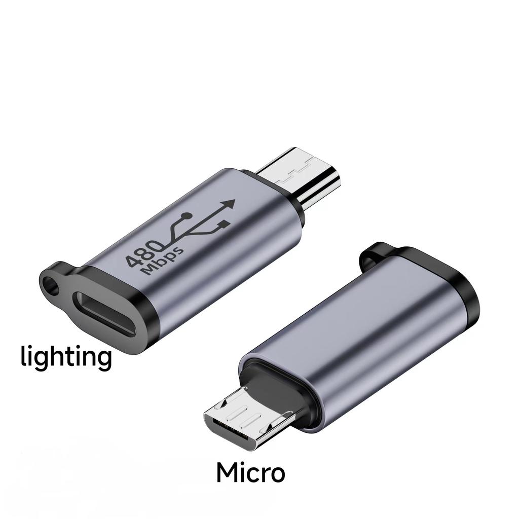 Micro USB Mini USB Type-C Адаптер освещения Синхронизация данных Зарядный преобразователь для iPhone Xiaomi Samsung Адаптер для мобильного телефона USB C Plugs Transfer Converte