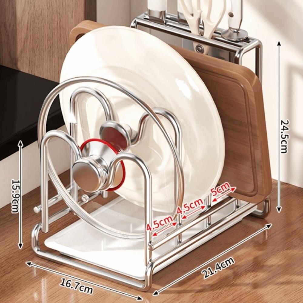 Rustproof Cutting Board Holder Stainless Steel Pot Lid Stand New Pot Lid Rack For Cabinet
