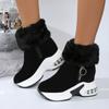 Fashion Women Boots New Warm Plush Slip-on Suede Snow Boots Women Winter Zipper Fashion Shoes Women Comfortable Platform Mid-Calf Boots