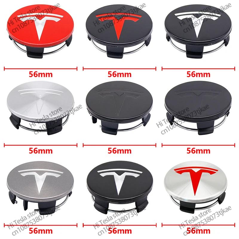 ahsgp6 56mm 4 Piece Wheel Tire Center Cap Logo for Tesla Original Hub Caps Model3 Model Y Model S X High Quality Auto Accessories