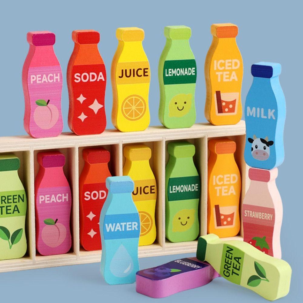 Beverage Theme Memory Match Game Creative Montessori Color Sorting Toys Boys Girls