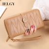 Women's Long Wallet, 30% Off Japanese and Korean Small Fresh Zipper Buckle Simple Solid Color Multi-card Women's Change Bag