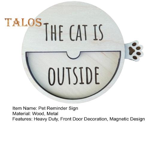 Магнитный знак-напоминание о питомце «Кот внутри», деревянный знак, переключаемый, для входной двери в дом, офиса, поворотный столик, украшение, подарок любителю кошек