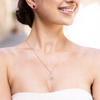 Mother and Child Necklace Gold-Plated Moon White Zircons Silver 925
