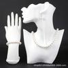 Elegant Pearl Chain Necklace Earring Bracelet Set Women Wedding Evening Party Fashion Jewelry