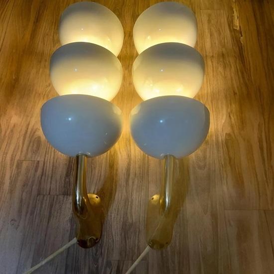 Pair of Bowl 3 White Mid Century Modern Vanity Lamp For Kitchen Dining Living Room Home Decor Christmas Unique Lighting Fixture Gift