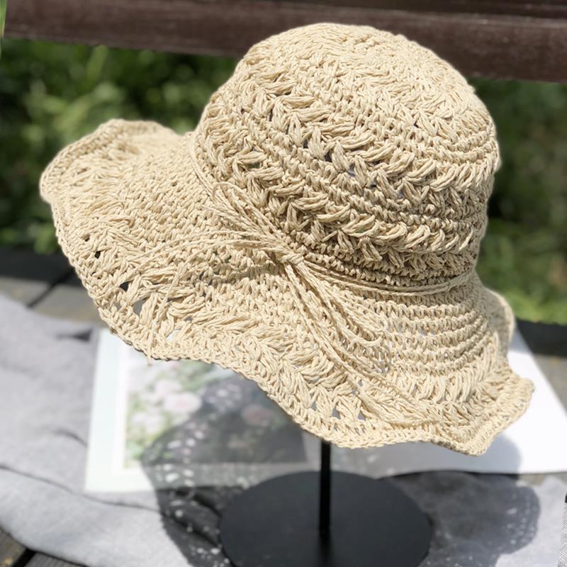 Summer breathable sun hat versatile women's straw hat fashion travel straw hat woven hat hollow sunscreen hat