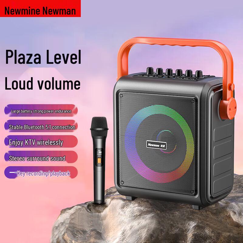 Портативная уличная Bluetooth-колонка Newmine K509 с микрофоном, штекер CN (адаптер в комплекте)