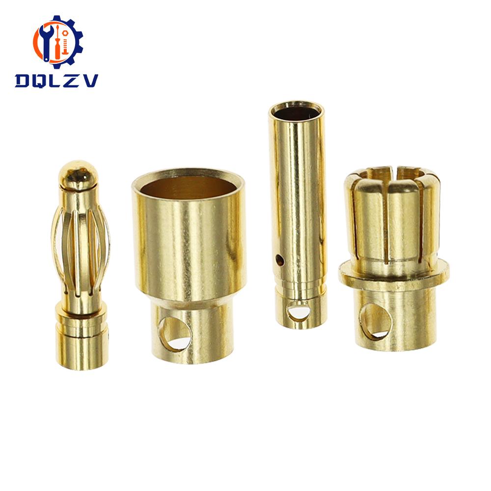 2.0mm 3.0mm 3.5mm 4.0mm 5.5mm 6.0mm 8.0MM Gold Bullet Banana Connector plug for ESC Lipo RC battery Plugs