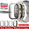 Жесткий чехол из ПК + закаленного стекла для Realme Watch 5, бампер, полноразмерная защитная оболочка, аксессуар-защита экрана для Realme Watch 5